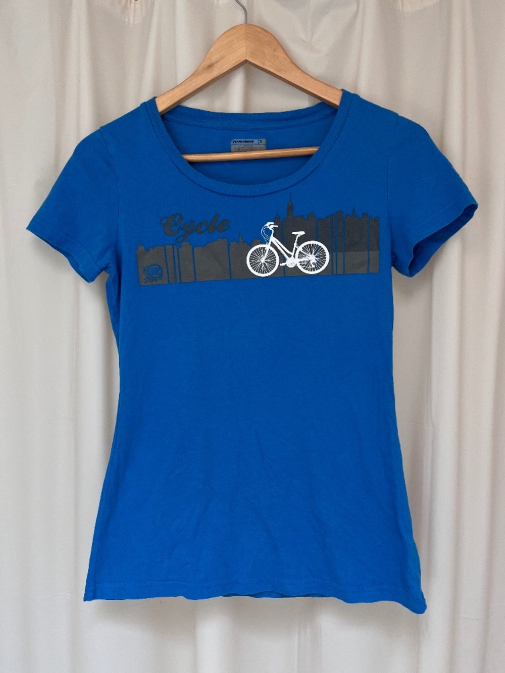 Novara blue bike cycle graphic t shirt small